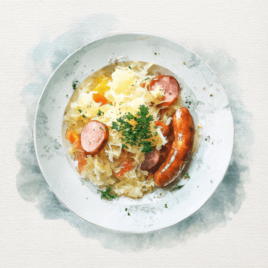 2 - 6P SAUERKRAUT PLATTER (KASSLER, FRANKFURTER, KIELBASA), MASHED POTATOES