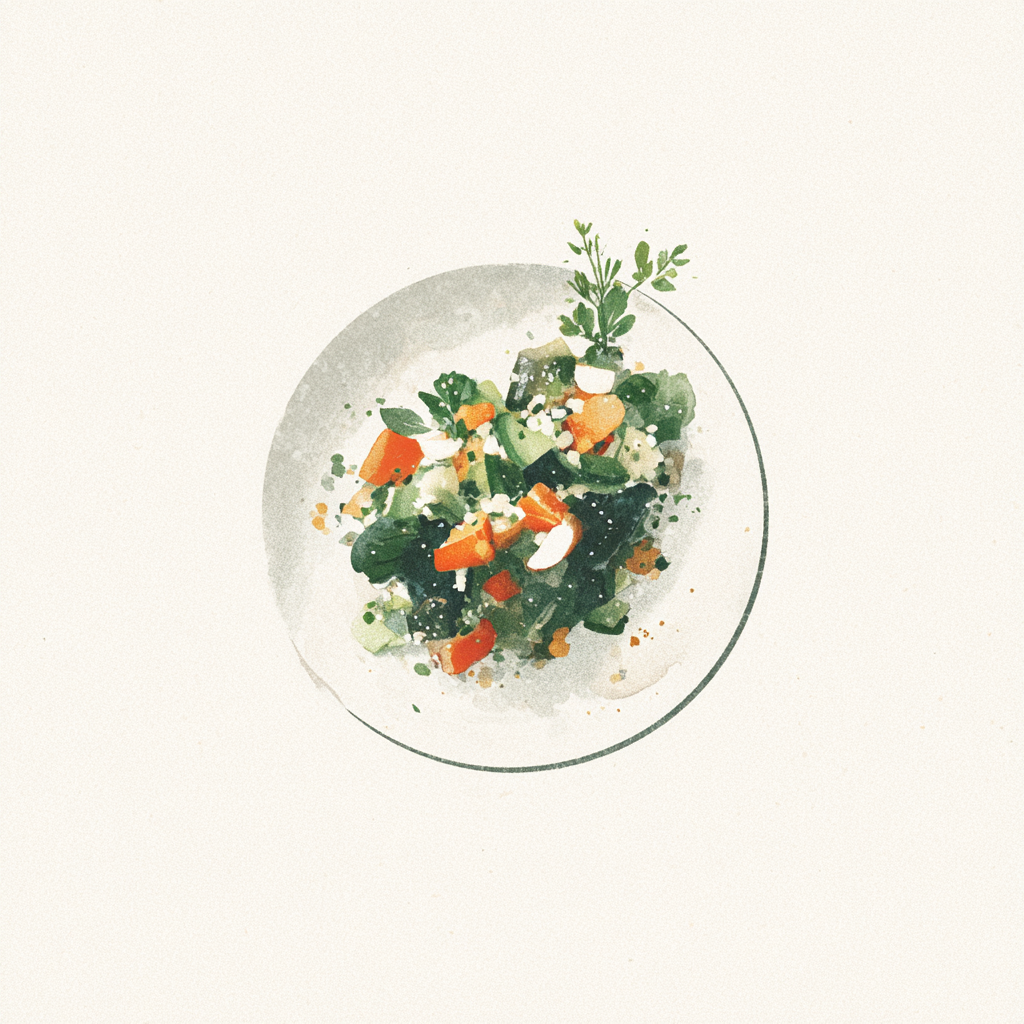 3 - 7E SEASONAL VEGETABLE TABBOULEH (PARSNIP, PUMPKIN, ONIONS) / GINGER / GREEN HERBS
