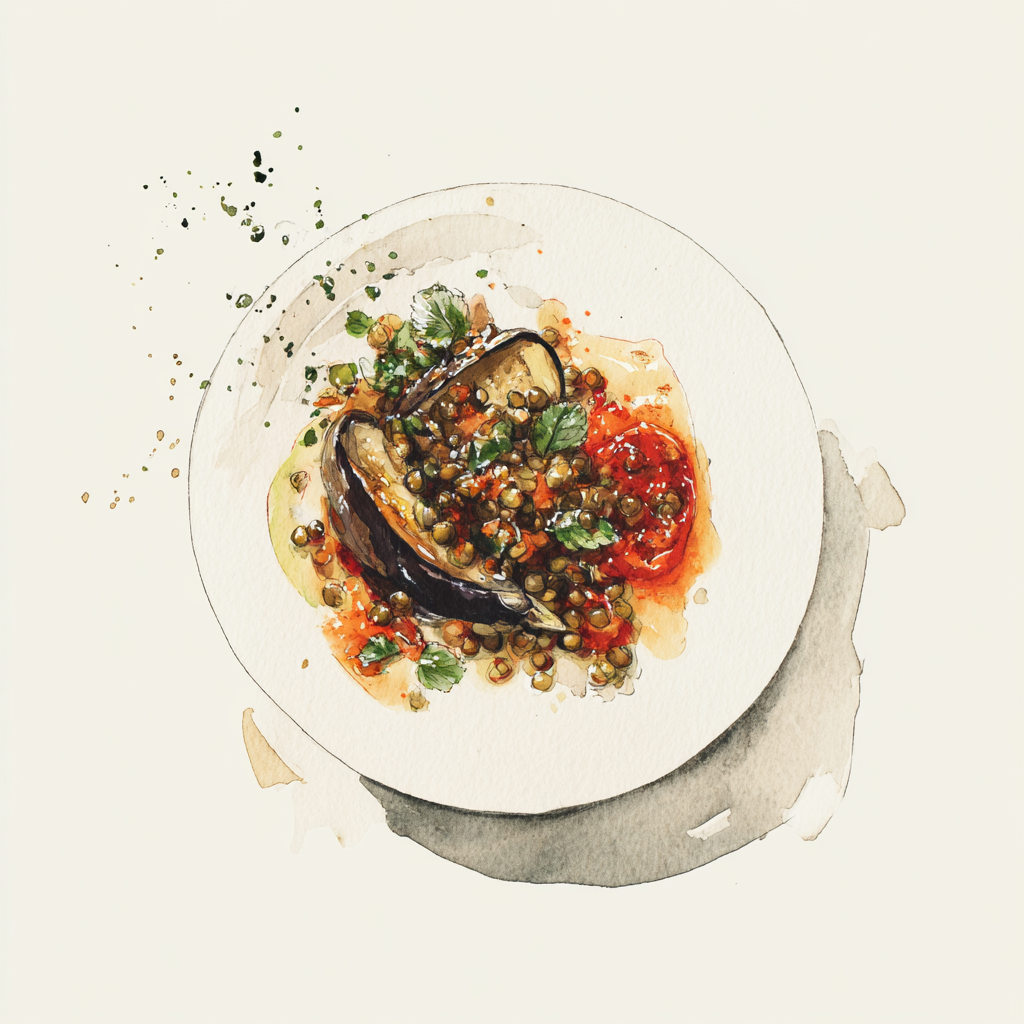 3 - 2P AUBERGINES A LA PARMIGIANA MET GROENE LINZEN