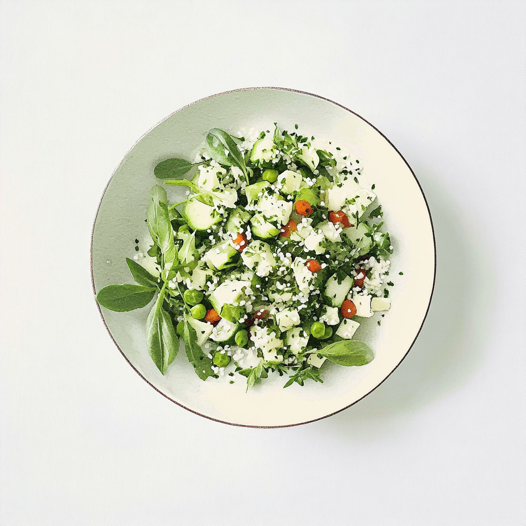 1 - 7E SALADE VAN ZWARTE RIJST / KIKKERERWTEN / MISO / WASABI / KORIANDER