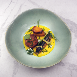 [8369 - 80 / FTK] NEFERTITI / LEGUMES FARCIS AU CHEVRE ET CITRON CONFIT / SAUCE AUX FEUILLES DE CITRONNIER