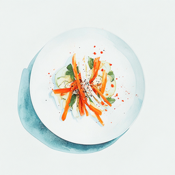 [525301 - 92 / FTK] 3 - 1E CELERIAC SALAD, WHITE CABBAGE, CARROT, RED ONION AND GRILLED CORN, YOGHURT VINAIGRETTE