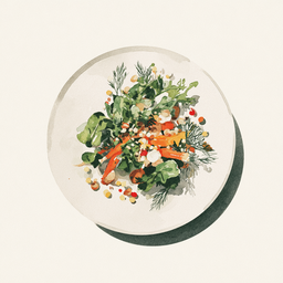 [525309 - 92 / FTK] 3 - 9E SALADE VAN FREGOLA / PASTINAAK / WORTELEN / VEENBESSEN 