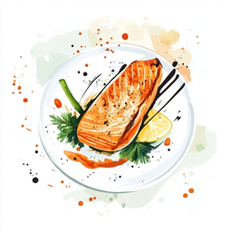 [526306 - 92 / FTK] 3 - 6P GRILLED SALMON STEAK WITH LEMON, WHITE WINE AND VEGETABLE SAUCE, GREEN BEANS AND EDAMAME WITH SHALLOTS, ASPARAGUS AND GREEN PEA RISOTTO