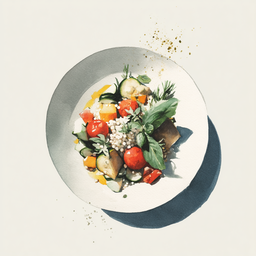[525405 - 92 / FTK] 4 - 5E PERLE DE COUSCOUS / COURGETTES / AUBERGINES