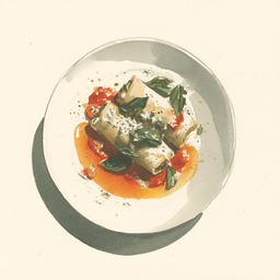 [526413 - 92 / FTK] 4 - 13P CANNELLONI WITH RICOTTA EN SPINACH, SALSA IN BIANCO 