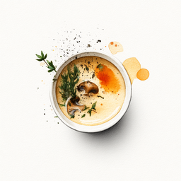 [525210 - 92 / FTK] 2 - 10E VELOUTE DE CHAMPIGNONS DE PARIS A LA MARJOLAINE