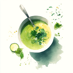 [525212 - 92 / FTK] 2 - 12E SOEP VAN COURGETTES EN SPINAZIE