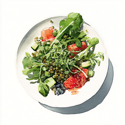 [525213 - 92 / FTK] 2 - 13E SALADE DE LENTILLES VERTES DU PUY ET DUXELLES DE LEGUMES